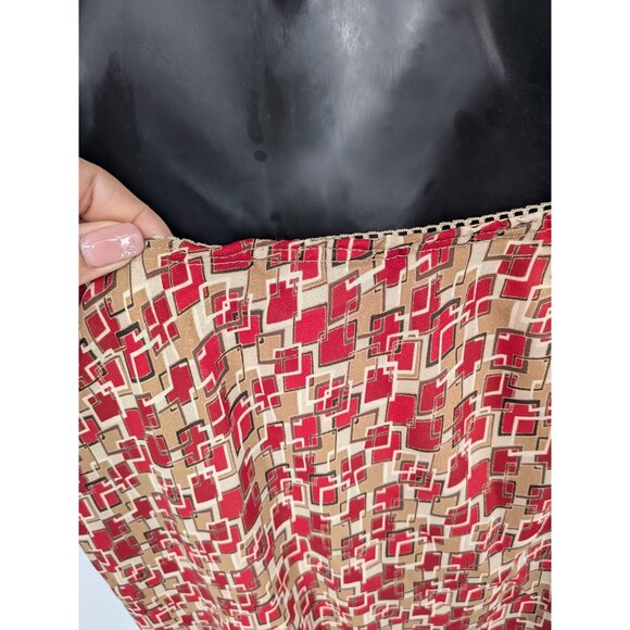 Vintage Windsor Hi Low Skirt Women Size L Geometric Y2K Chiffon Flowy USA Office - Picture 5 of 8